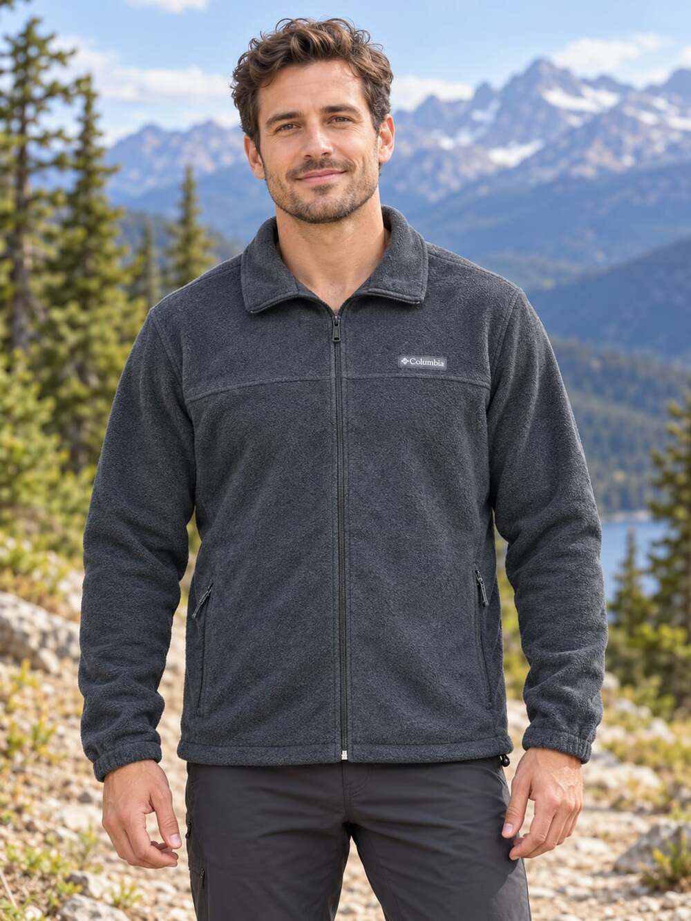Columbia Steens Mountain 2.0 Full Zip Fleece Jacket Charcoal Gray Men’s XL